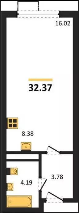 1-комнатная квартира: Пенза, улица Яшиной, 8 (32.7 м) - Фото 1