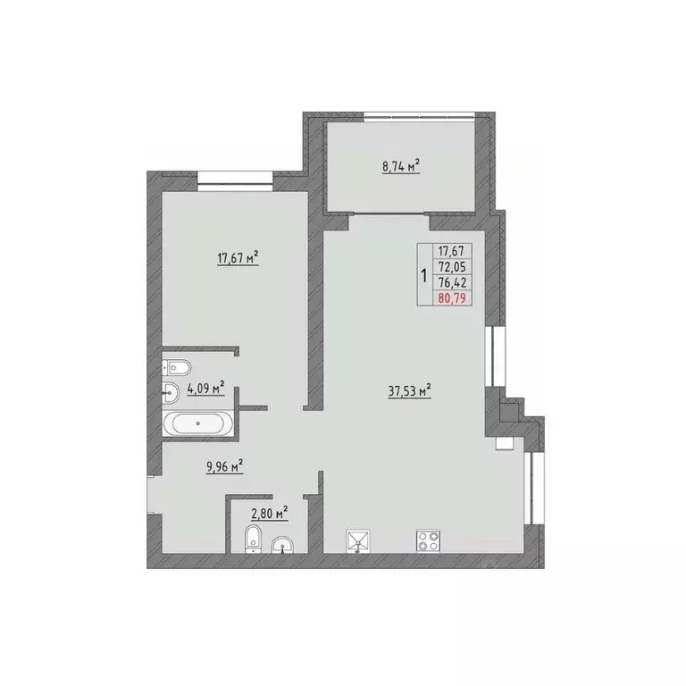 1-к кв. Ивановская область, Иваново Кооперативная ул., 3 (80.79 м) - Фото 0