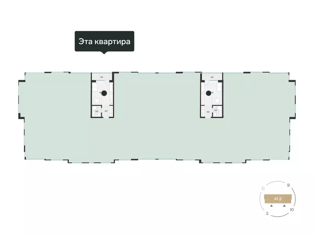 Студия Тюменская область, Тюмень ул. Игоря Комиссарова, 19 (25.24 м) - Фото 0