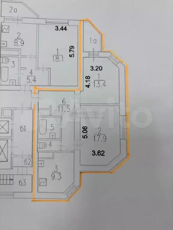 2-к. квартира, 56,8 м, 12/12 эт. - Фото 0