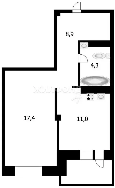 1-комнатная квартира: Новосибирск, Междуреченская улица, 3 (41.6 м) - Фото 0