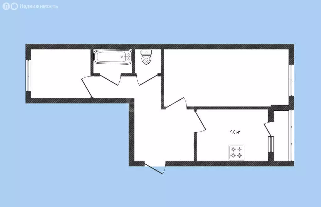 2-комнатная квартира: Зарубино, 19А (52.7 м) - Фото 1