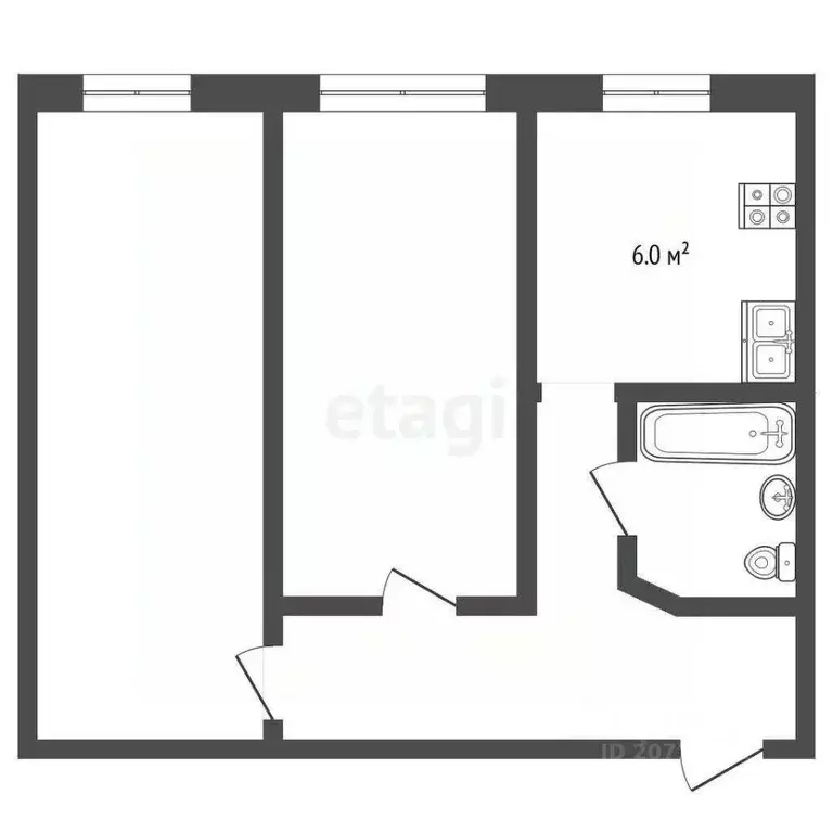 2-к кв. Камчатский край, Елизово Звездная ул., 7 (45.2 м) - Фото 1