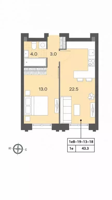 1-комнатная квартира: Москва, Ильменский проезд, 4к1 (43.3 м) - Фото 1