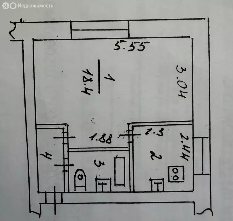 1-комнатная квартира: Великий Новгород, Октябрьская улица, 32 (29.9 м) - Фото 2