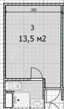 квартира-студия, 13,5 м, 1/12 эт. - Фото 0