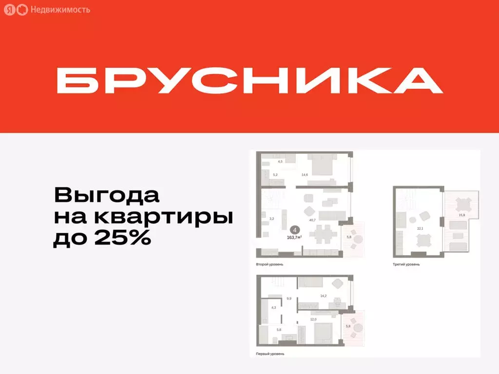 4-комнатная квартира: Тюмень, ЖК Дом у Озера (163.72 м) - Фото 0