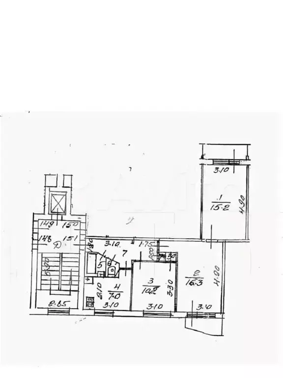 3-к. квартира, 59,1 м, 5/9 эт. - Фото 0