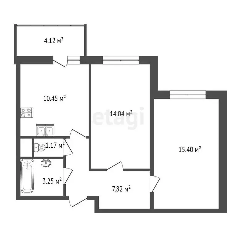 2-комнатная квартира: Бугры, Воронцовский бульвар, 5к4 (52.5 м) - Фото 0