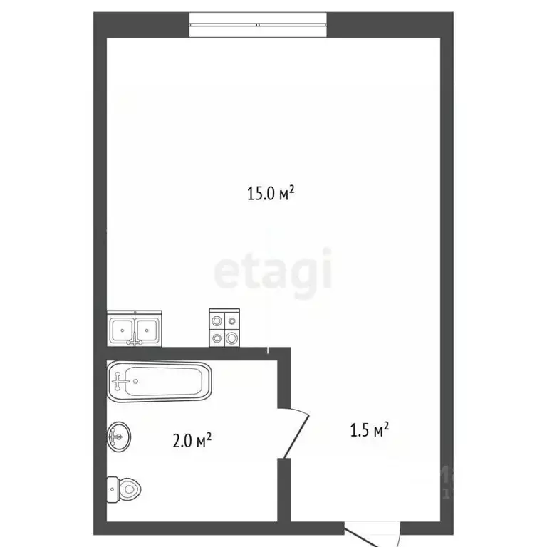 Студия Ямало-Ненецкий АО, Новый Уренгой Заозерный мкр, 2В (18.3 м) - Фото 2