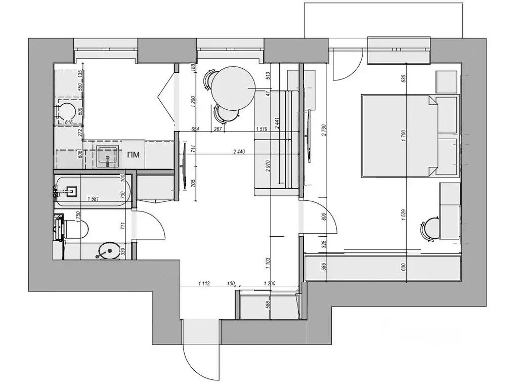 Квартира, 2 комнаты, 39 м - Фото 1