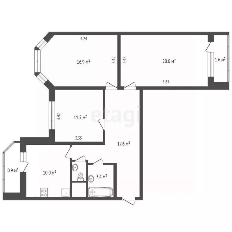 3-к кв. Московская область, Химки Совхозная ул., 16к3 (80.6 м) - Фото 2