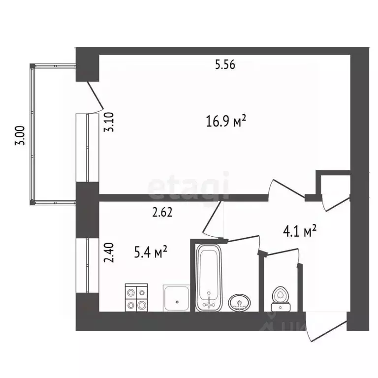 1-к кв. Крым, Белогорск ул. Нижнегорская, 50 (29.2 м) - Фото 2
