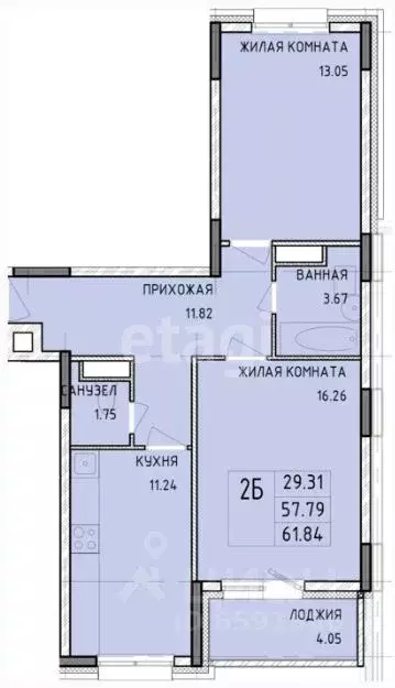 2-к кв. Тульская область, Тула Рязанская ул., 19 (61.75 м) - Фото 0