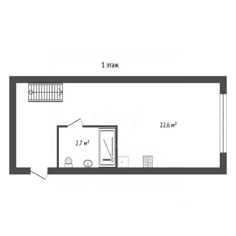 Студия Москва Смольная ул., 2 (25.3 м) - Фото 2
