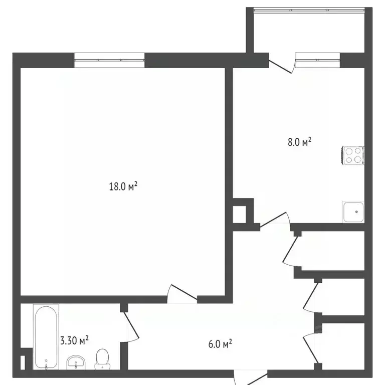 1-к кв. Ямало-Ненецкий АО, Новый Уренгой Мирный мкр, 8/1 (37.0 м) - Фото 1