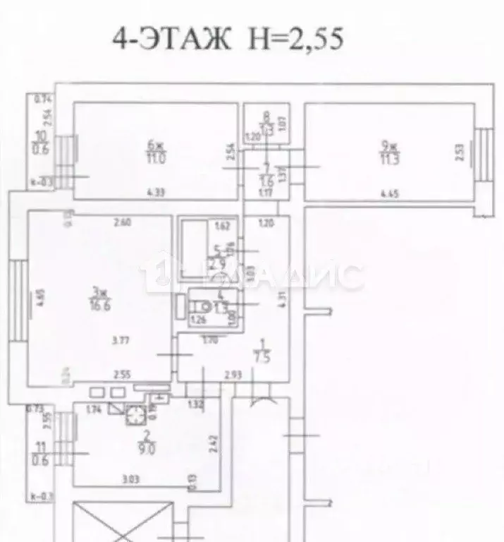 3-к кв. Калининградская область, Калининград Печатная ул., 47 (65.2 м) - Фото 2