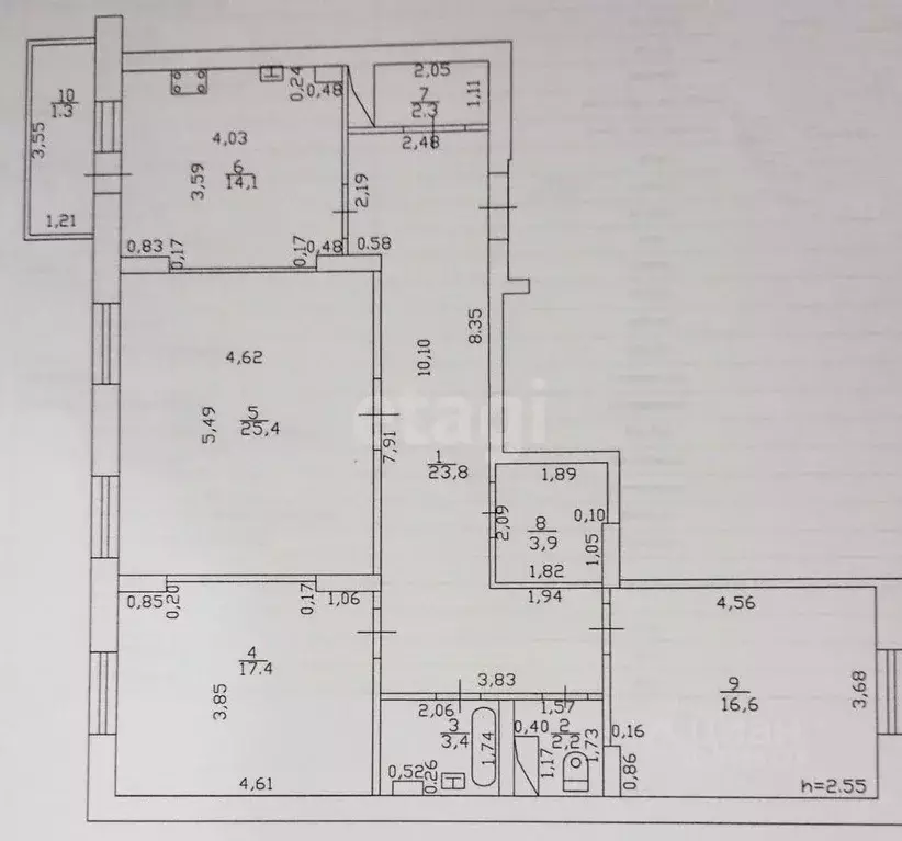 3-к кв. Татарстан, Казань ул. Академика Глушко, 6 (109.1 м) - Фото 2