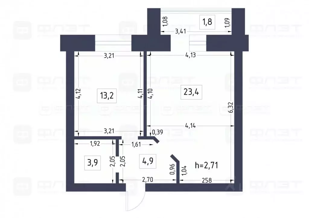 1-к кв. Татарстан, Казань ул. Рауиса Гареева, 78А (45.4 м) - Фото 1