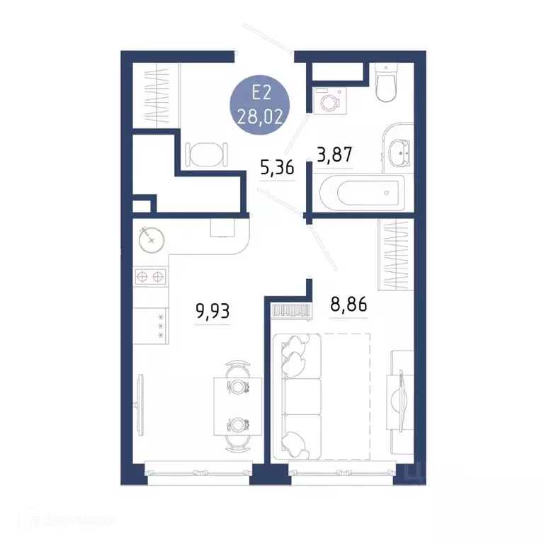 1-к кв. Рязанская область, Рязанский муниципальный округ, с. Дядьково ... - Фото 2