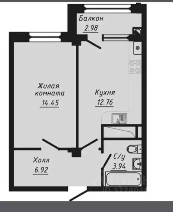 1-к кв. Ставропольский край, Кисловодск ул. 40 лет Октября, 37 (41.0 ... - Фото 1