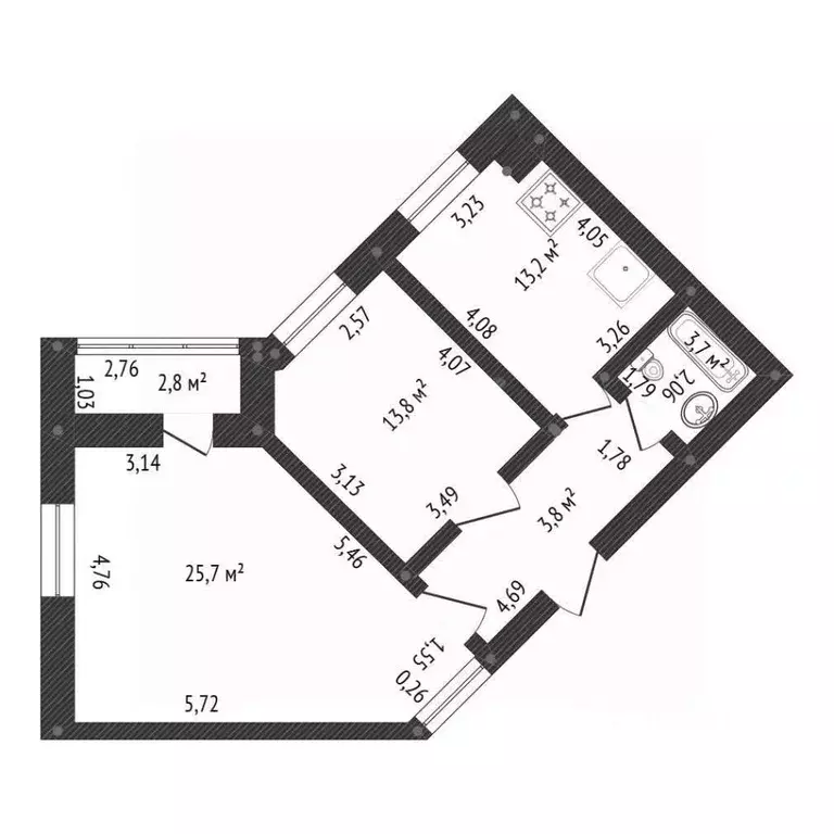 2-к кв. Башкортостан, Уфа ул. Энгельса, 13/1 (66.1 м) - Фото 2