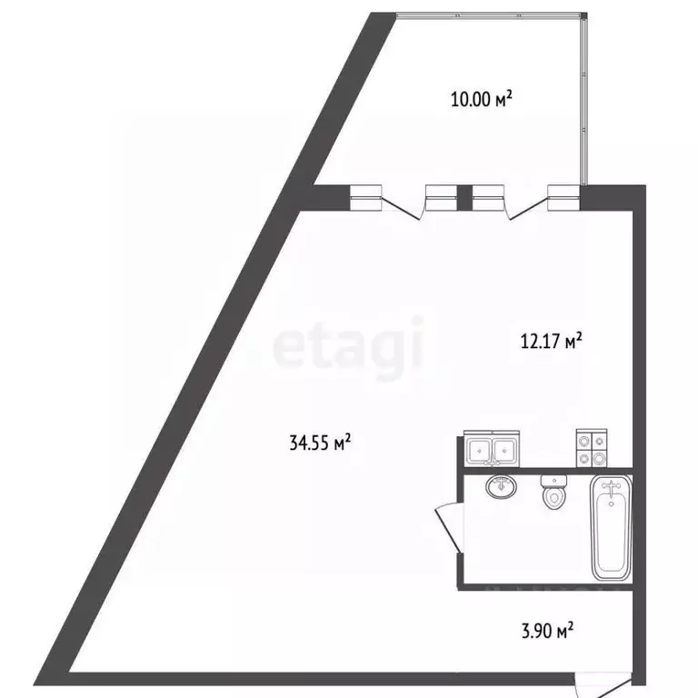 2-к кв. Крым, Черноморское пгт, д. Итальянская  (54.4 м) - Фото 1