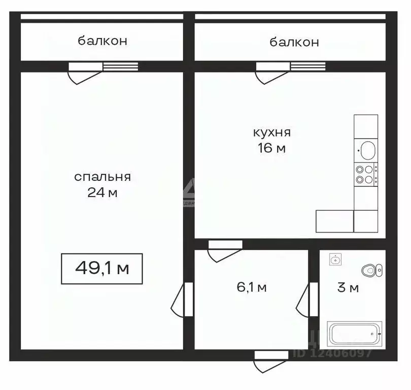 1-к кв. Челябинская область, Челябинск ул. Дмитрия Неаполитанова, 14 ... - Фото 1
