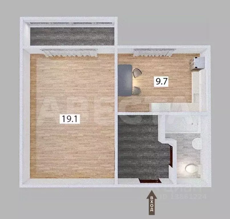 1-к кв. Омская область, Омск Солнечный мкр, ул. 3-я Любинская, 30к1 ... - Фото 2