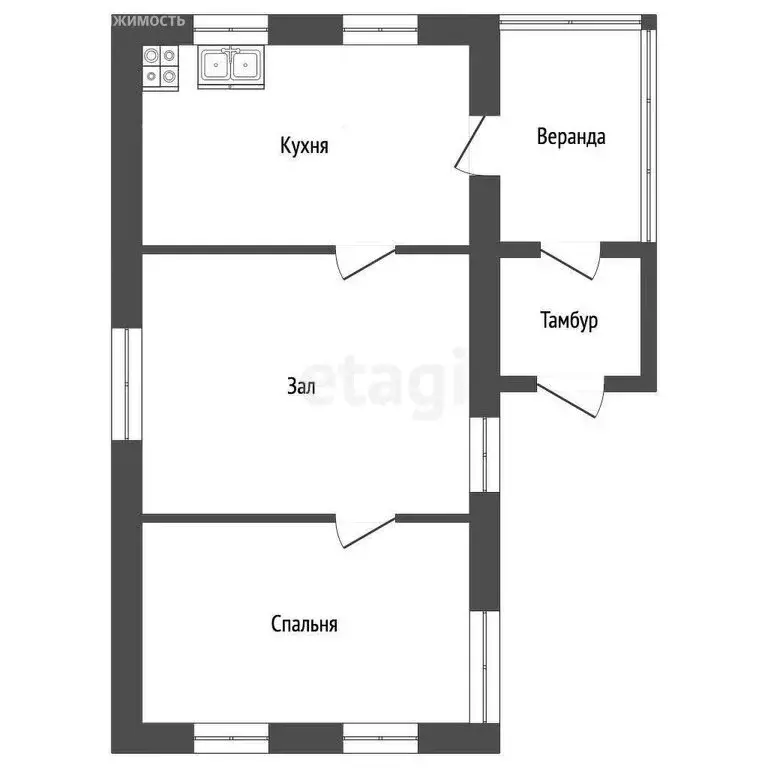 Дом в Троицк, улица имени В.К. Блюхера (56.3 м) - Фото 1