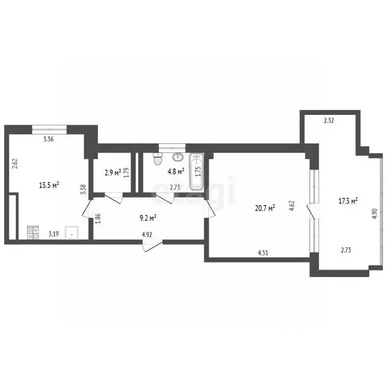 2-к кв. Крым, Ялта ул. Свердлова, 48Ак6 (70.0 м) - Фото 2