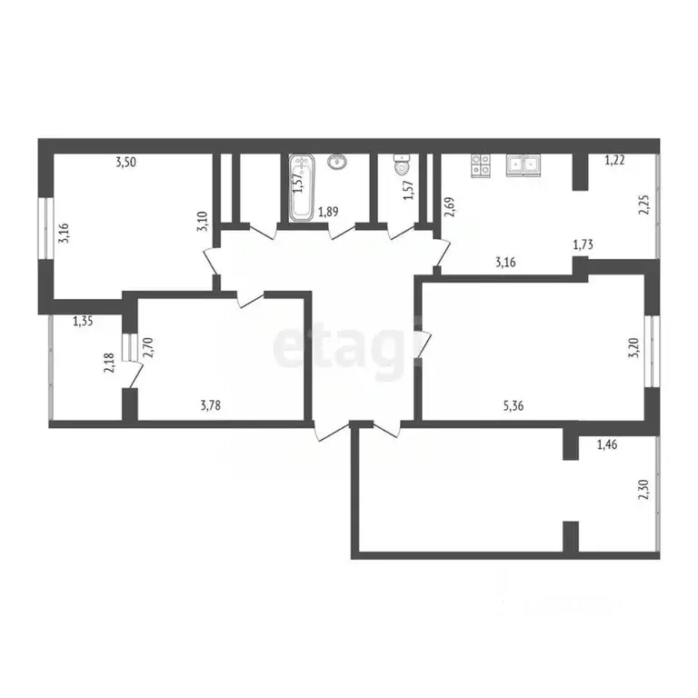 3-к кв. Крым, Симферополь ул. Ковыльная (70.0 м) - Фото 2