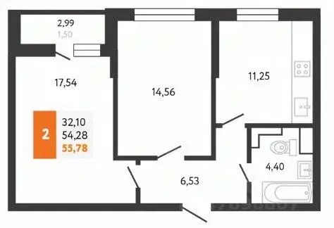 2-к кв. Краснодарский край, Новороссийск Мысхакское ш., 59 (56.0 м) - Фото 1