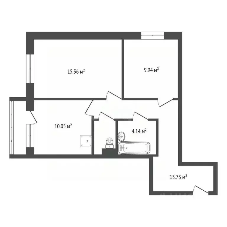 2-к кв. Красноярский край, Красноярск Северный мкр, ул. Мате Залки, 10 ... - Фото 2