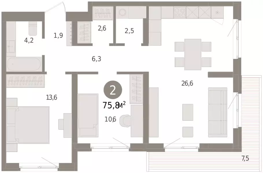 2-комнатная квартира: Екатеринбург, жилой район Юго-Западный, жилой ... - Фото 1
