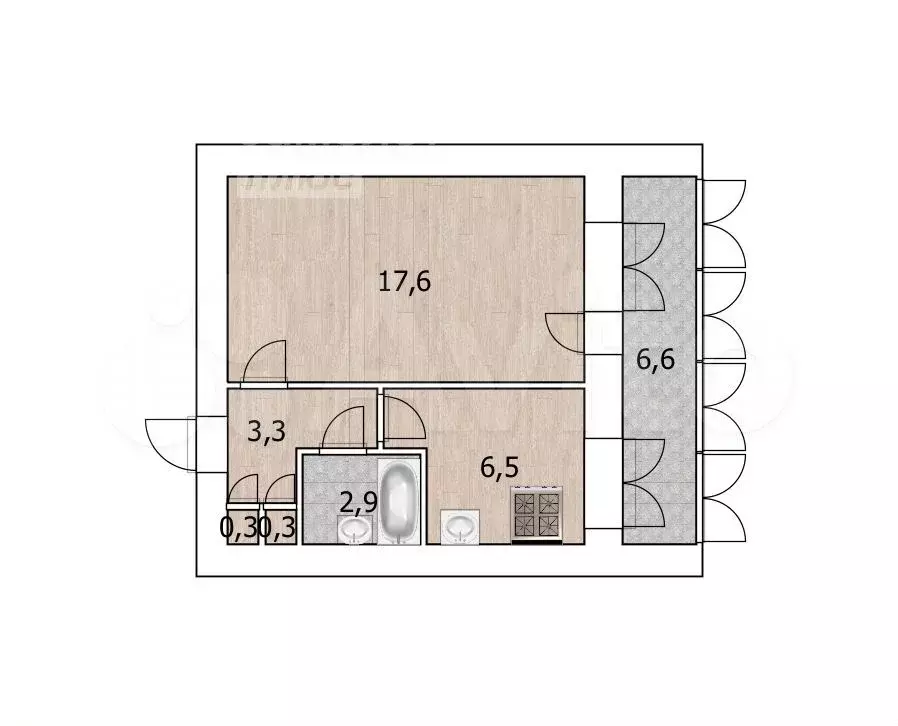 1-к. квартира, 37,5 м, 3/9 эт. - Фото 0