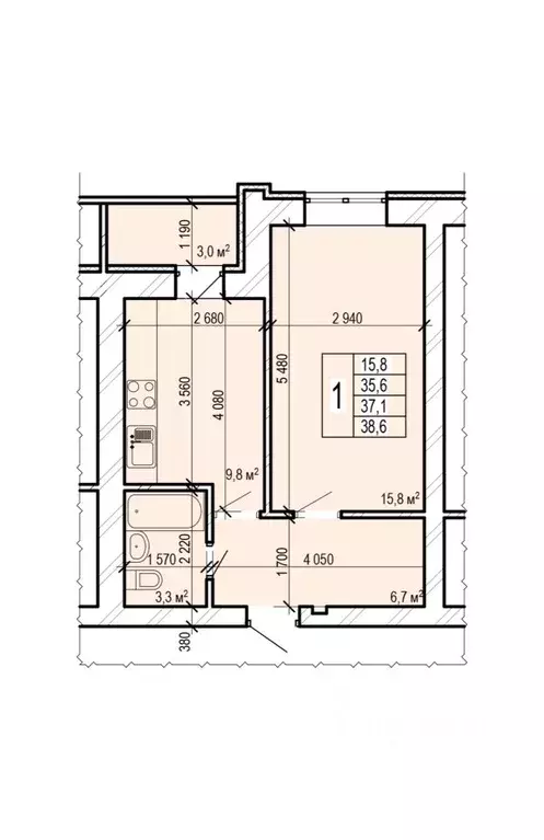 1-к кв. Саратовская область, Энгельс Новобазарная ул., 4 (38.6 м) - Фото 0