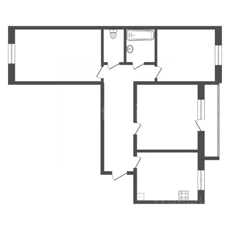 3-к кв. Амурская область, Благовещенск ул. Муравьева-Амурского, 5/2 ... - Фото 2