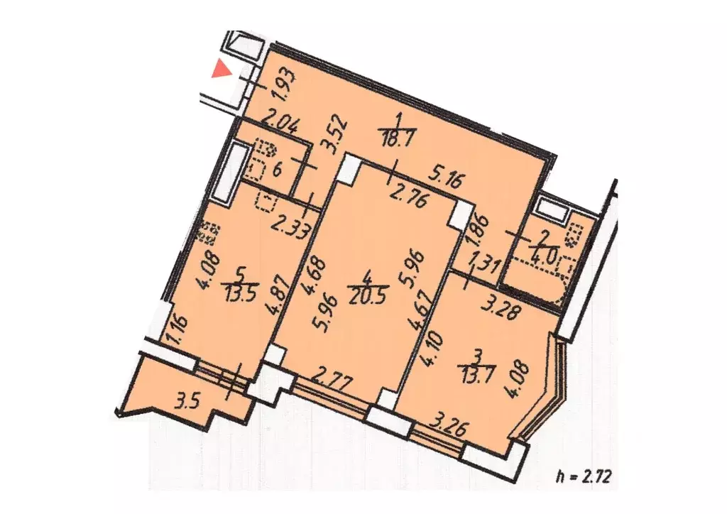 2-к кв. Санкт-Петербург ул. Руднева, 18 (76.3 м) - Фото 0