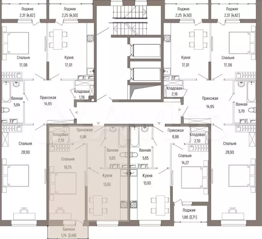 1-к. квартира, 49,1 м, 3/9 эт. - Фото 1