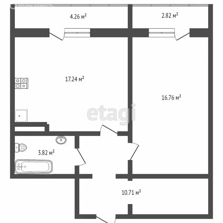 1-комнатная квартира: Челябинск, улица Петра Сумина, 14 (47.9 м) - Фото 1
