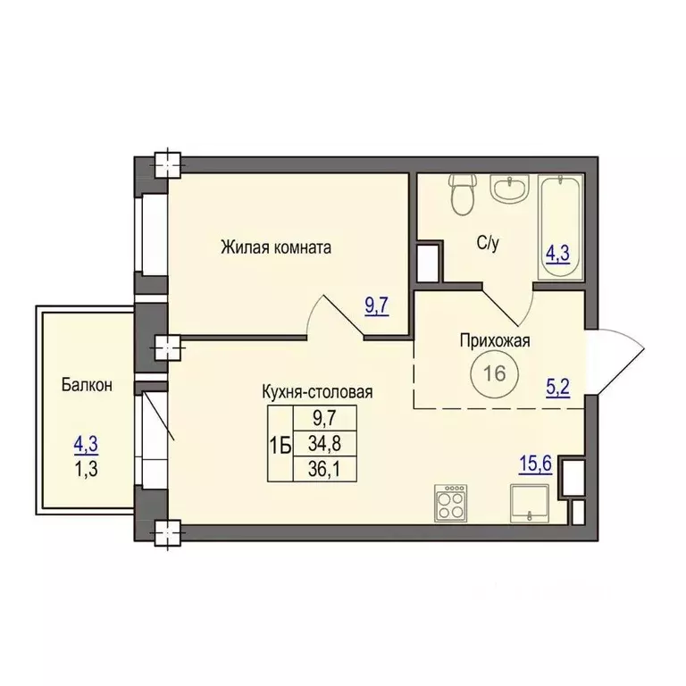 1-к кв. Псковская область, Псковский район, Завеличенская волость, д. ... - Фото 1