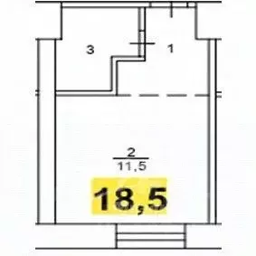 1-к кв. Москва Сельскохозяйственная ул., 17к5 (18.5 м) - Фото 1