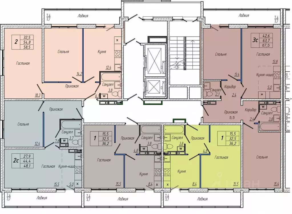 2-к кв. Кемеровская область, Кемерово просп. Притомский, 30Б (58.5 м) - Фото 2