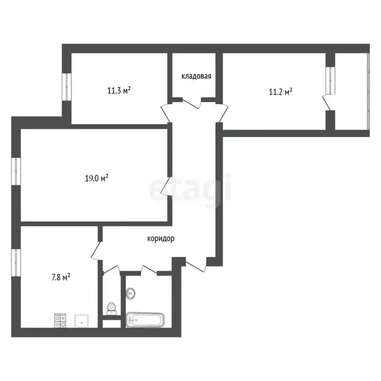 3-к кв. Воронежская область, Воронеж Ленинский просп., 73 (66.0 м) - Фото 2