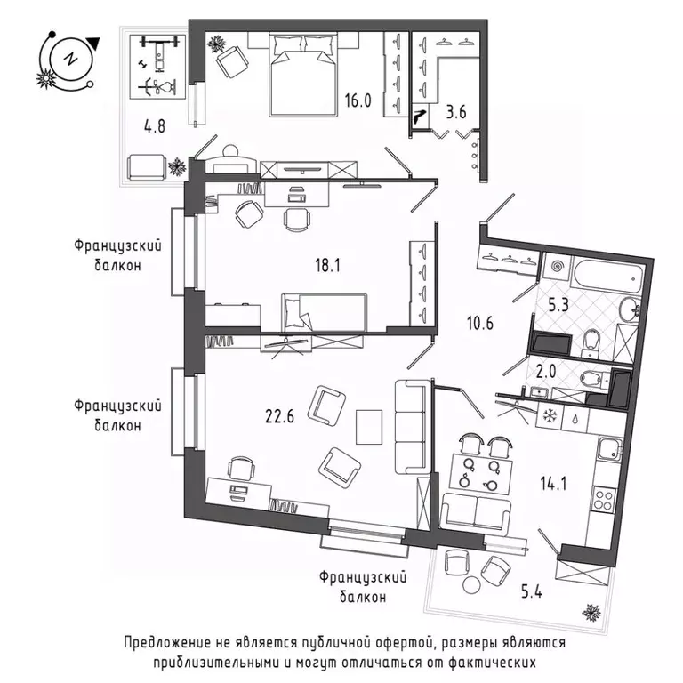 3-к кв. Санкт-Петербург Черниговская ул., 17 (97.1 м) - Фото 0