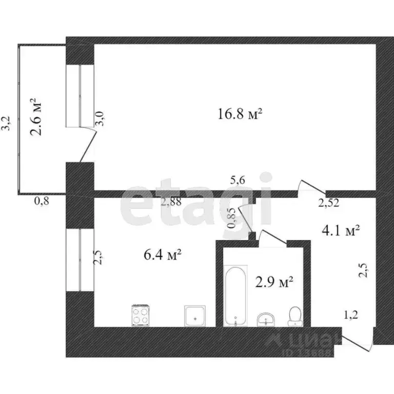 1-к кв. Хабаровский край, Комсомольск-на-Амуре просп. Победы, 20/5 ... - Фото 2