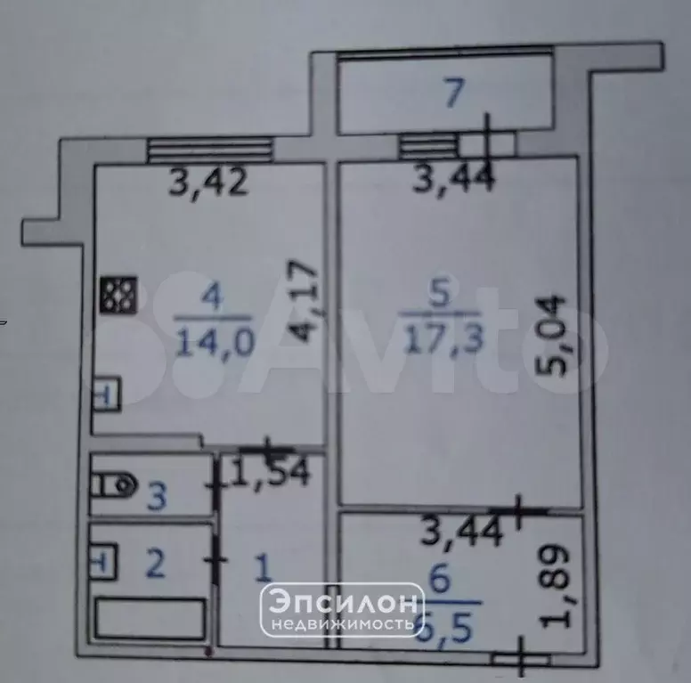 1-к. квартира, 46,4 м, 4/10 эт. - Фото 0