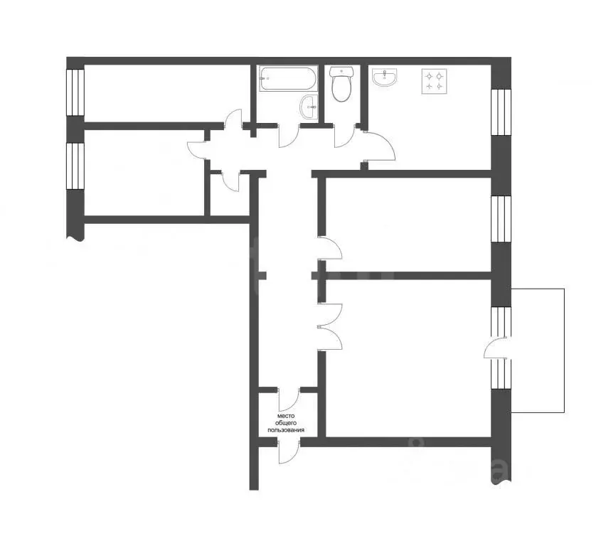 4-к кв. Красноярский край, Красноярск ул. Республики, 42 (78.0 м) - Фото 1