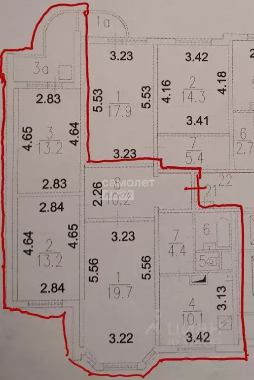 3-к кв. Москва Шереметьевская ул., 37К2 (81.0 м) - Фото 2